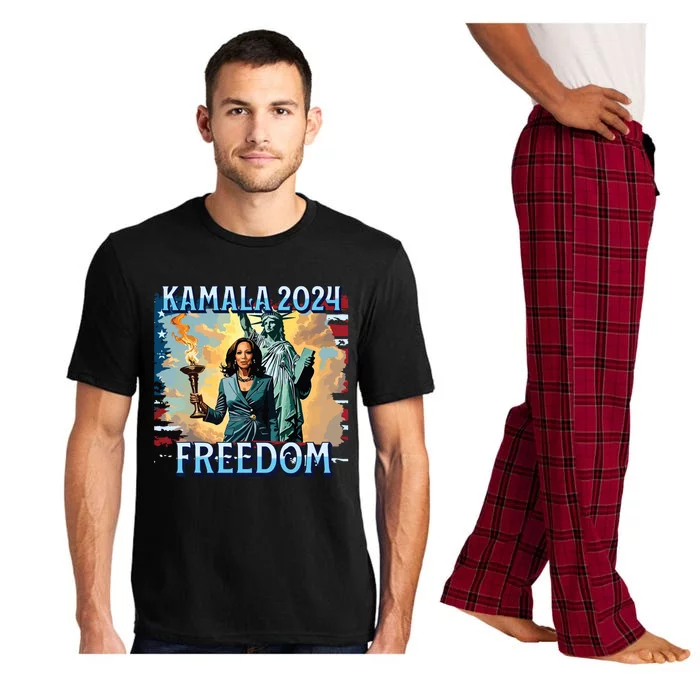 Kamala Harris 2024 For President Campaign Lady Liberty Torch Pajama Set