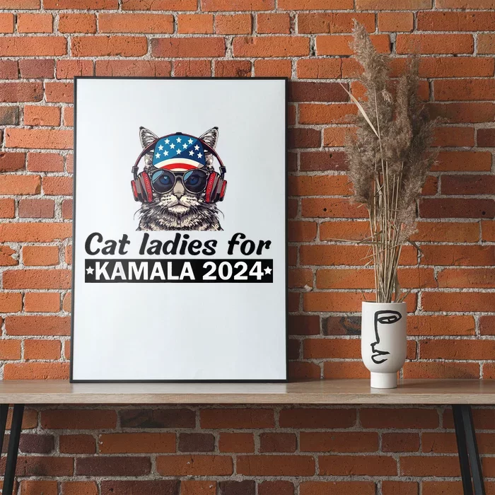 Kamala Harris 2024 Cat Lady Voting Cats Feminine Poster