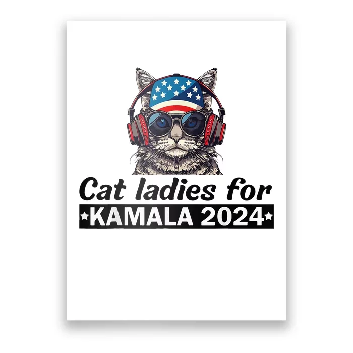 Kamala Harris 2024 Cat Lady Voting Cats Feminine Poster