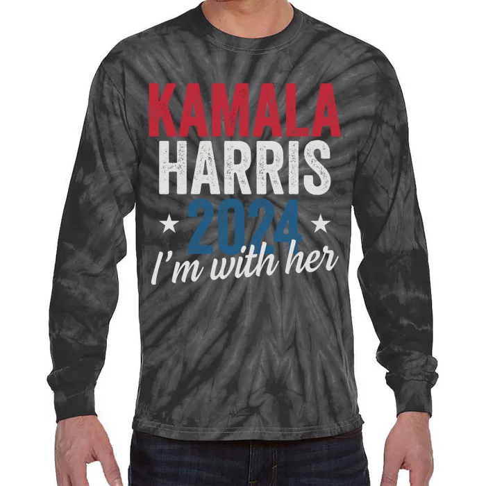 Kamala Harris 2024 Support IM With Her Kamala Harris 2024 Tie-Dye Long Sleeve Shirt