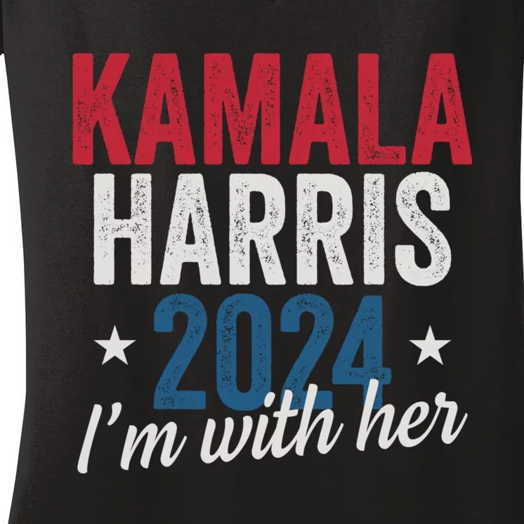 Kamala Harris 2024 Support IM With Her Kamala Harris 2024 Women's V-Neck T-Shirt