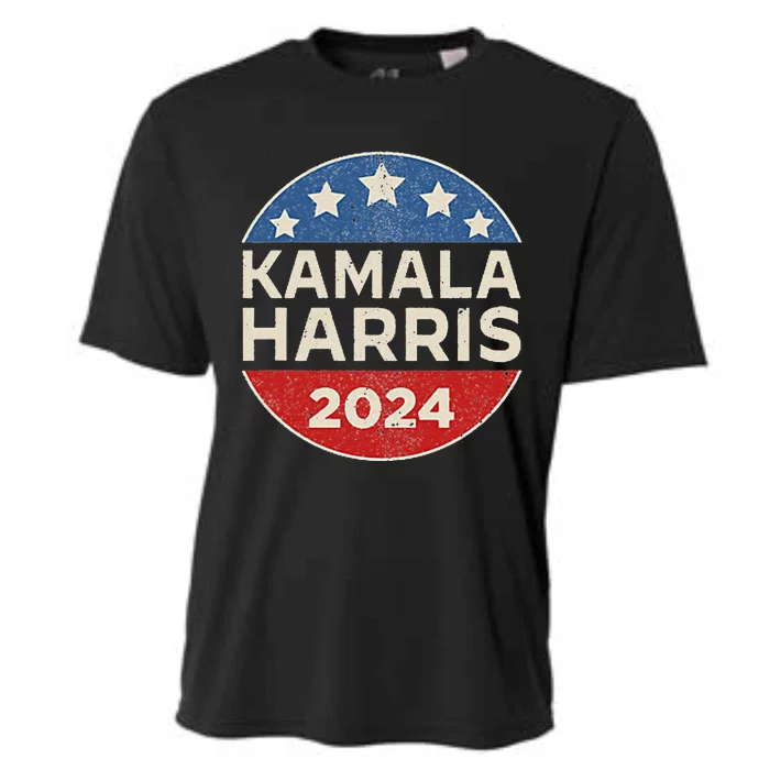 Kamala Harris 2024 Retro Campaign Button Election Pocket Cooling Performance Crew T-Shirt