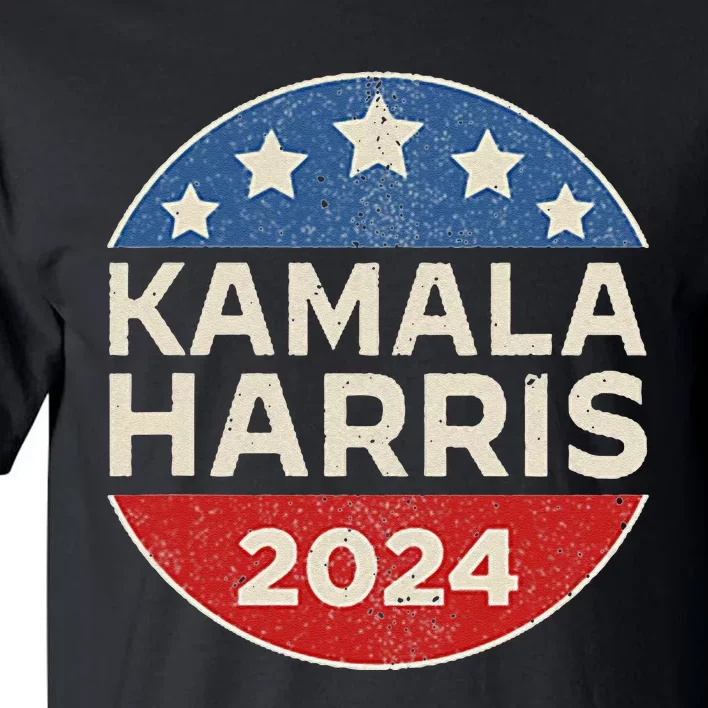 Kamala Harris 2024 Retro Campaign Button Election Pocket Tall T-Shirt