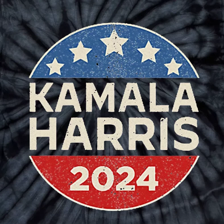 Kamala Harris 2024 Retro Campaign Button Election Pocket Tie-Dye T-Shirt