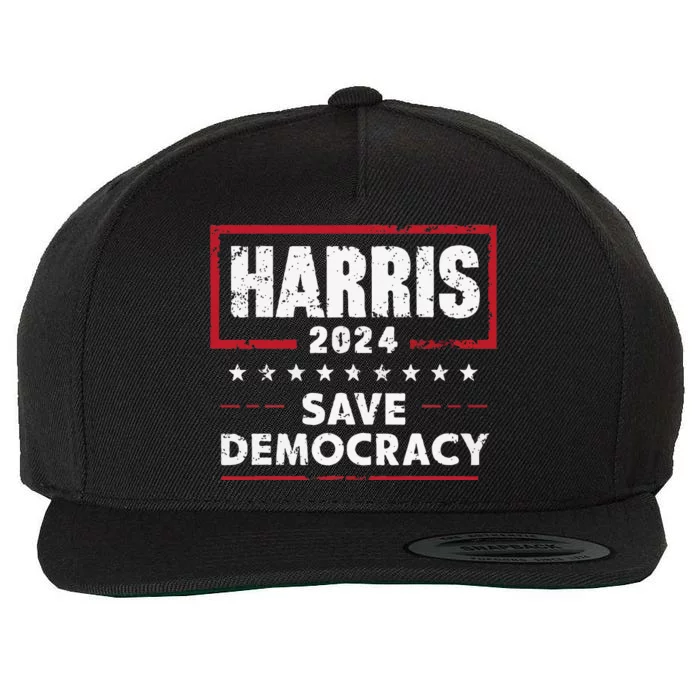 Kamala Harris 2024 Us Democratic President Retro Vintage Wool Snapback Cap