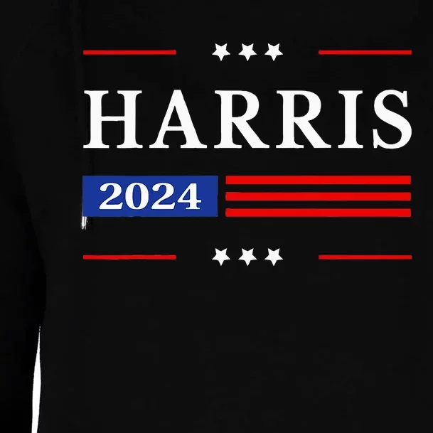 Kamala Harris 2024 Harris 2024 For President American Flag Womens Funnel Neck Pullover Hood