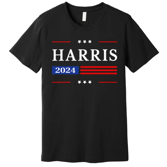 Kamala Harris 2024 Harris 2024 For President American Flag Premium T-Shirt