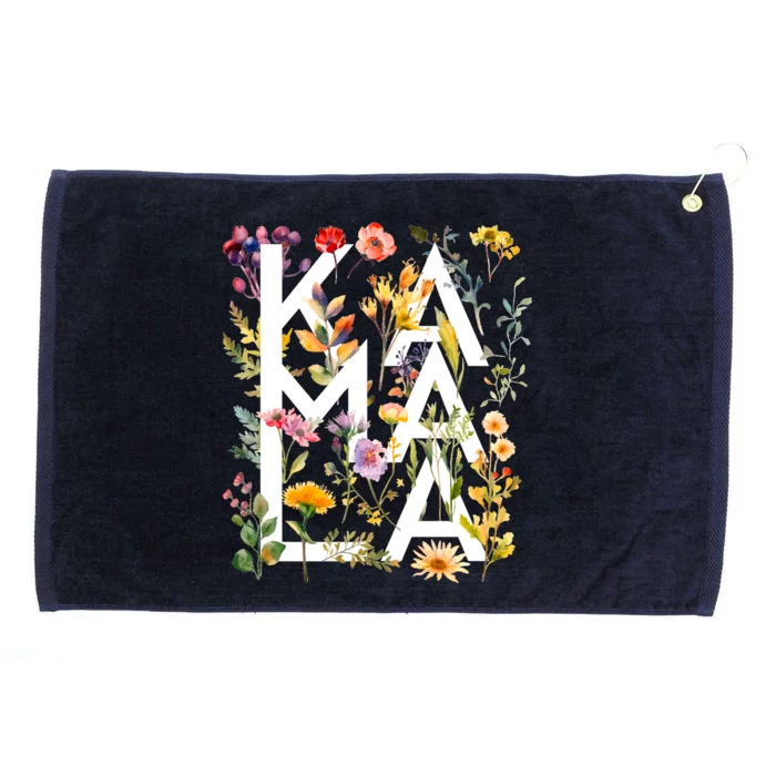 Kamala Harris 2024 Election Floral Flowers Grommeted Golf Towel