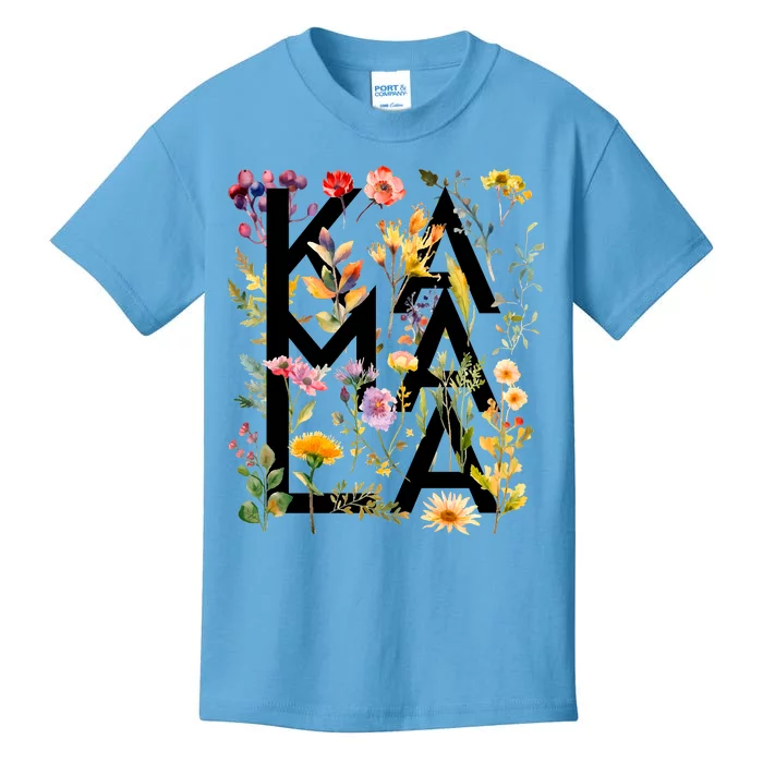 Kamala Harris 2024 Election Floral Flowers Kids T-Shirt