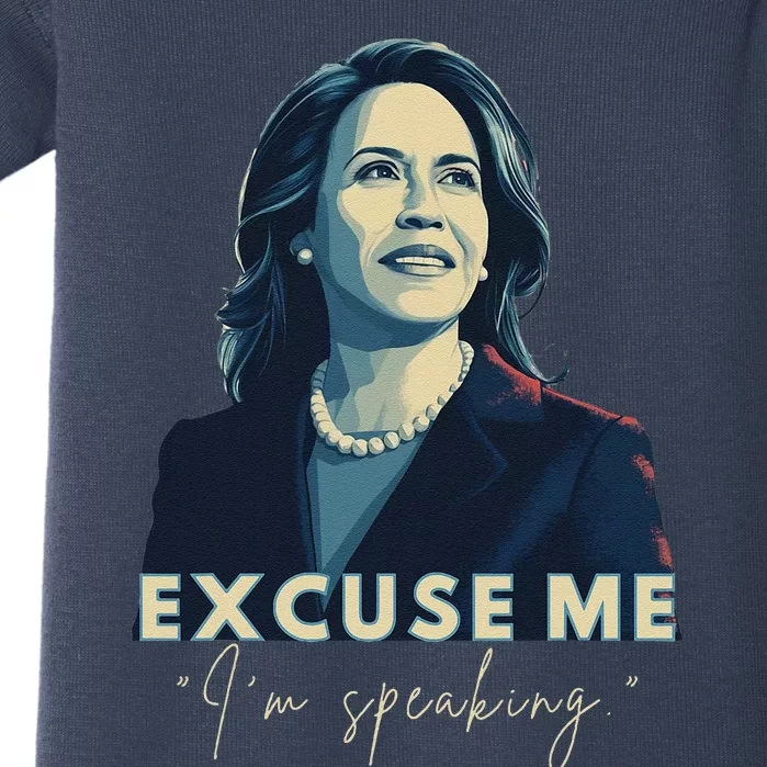 Kamala Harris 2024 Excuse Me IM Speaking Funny Saying Baby Bodysuit