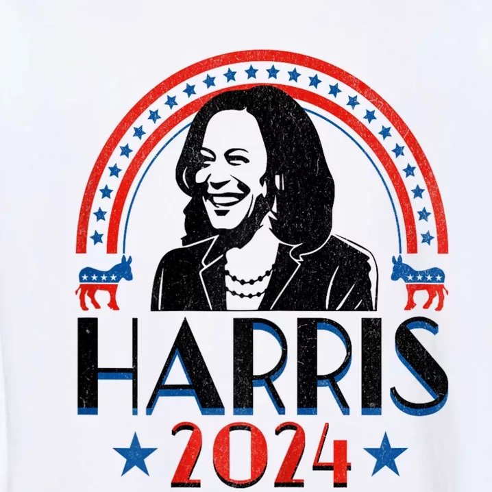 Kamala Harris 2024 Madam President Retro Vote Democrat Women Garment-Dyed Sweatshirt