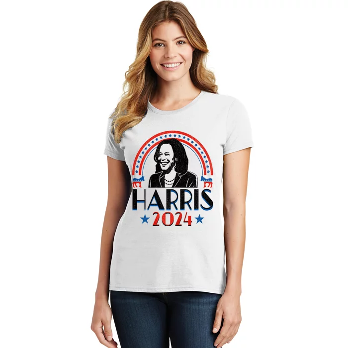 Kamala Harris 2024 Madam President Retro Vote Democrat Women Women's T-Shirt