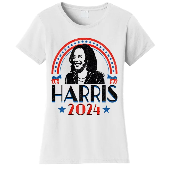 Kamala Harris 2024 Madam President Retro Vote Democrat Women Women's T-Shirt