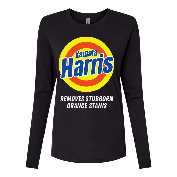 Kamala Harris 2024 Removes Stubborn Orange Stains Humorous Womens Cotton Relaxed Long Sleeve T-Shirt