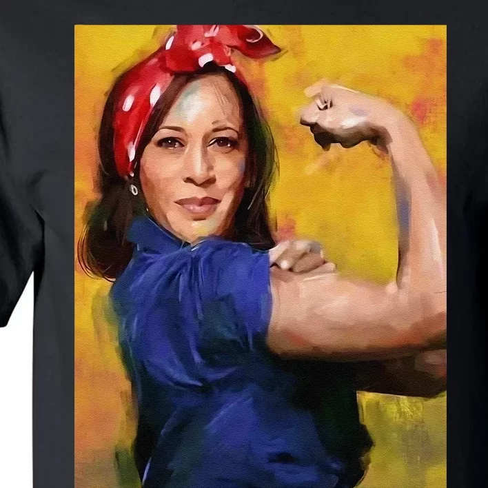 Kamala Harris 2024 Rosie The Riveter Childless Cat Lady Vote Tall T-Shirt