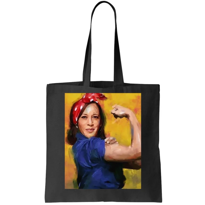 Kamala Harris 2024 Rosie The Riveter Childless Cat Lady Vote Tote Bag