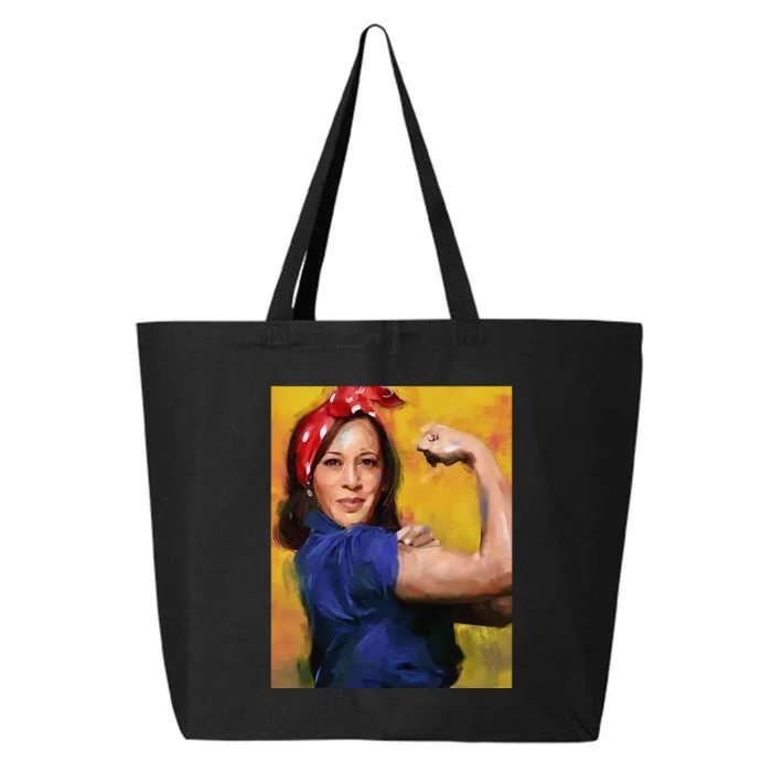 Kamala Harris 2024 Rosie The Riveter Childless Cat Lady Vote 25L Jumbo Tote