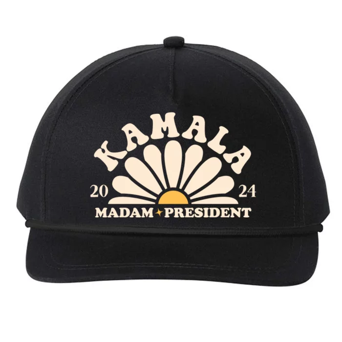 Kamala Harris 2024 Madam President Sunflower Snapback Five-Panel Rope Hat