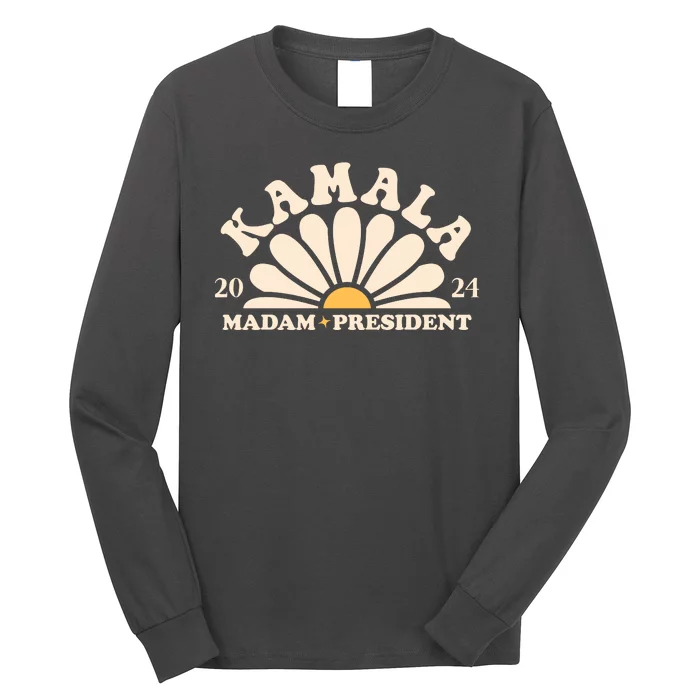 Kamala Harris 2024 Madam President Sunflower Long Sleeve Shirt