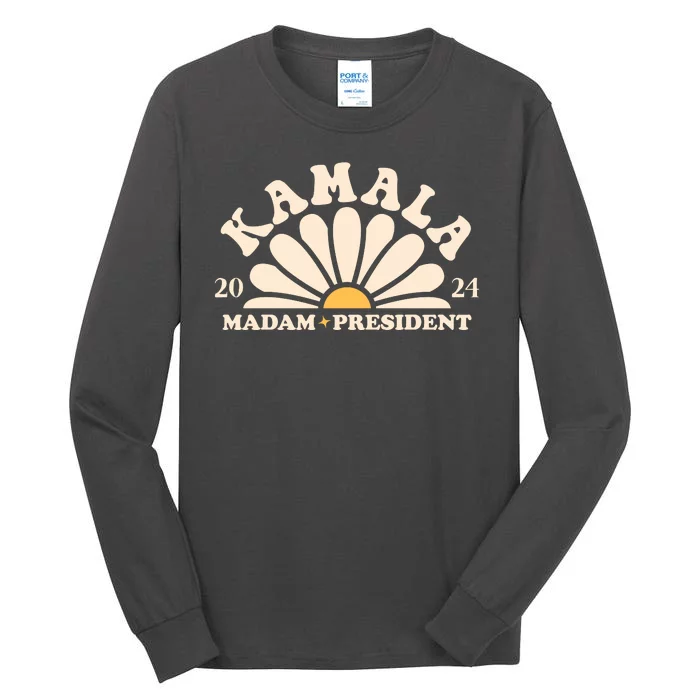 Kamala Harris 2024 Madam President Sunflower Tall Long Sleeve T-Shirt