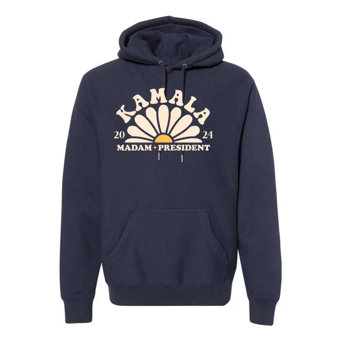 Kamala Harris 2024 Madam President Sunflower Premium Hoodie