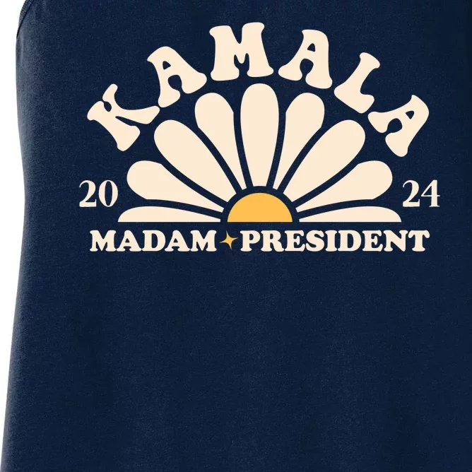 Kamala Harris 2024 Madam President Sunflower Women's Racerback Tank