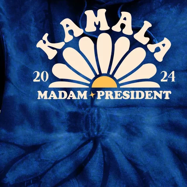 Kamala Harris 2024 Madam President Sunflower Tie Dye Hoodie