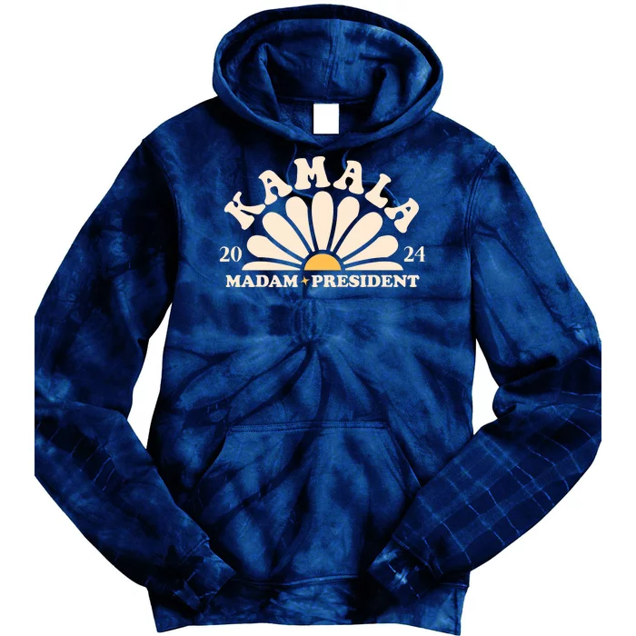 Kamala Harris 2024 Madam President Sunflower Tie Dye Hoodie