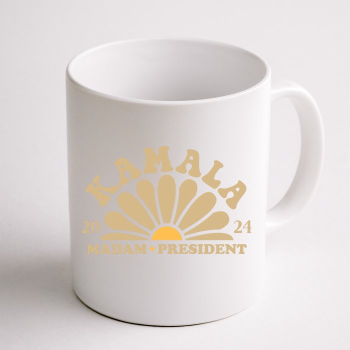 Kamala Harris 2024 Madam President Sunflower Front & Back Coffee Mug