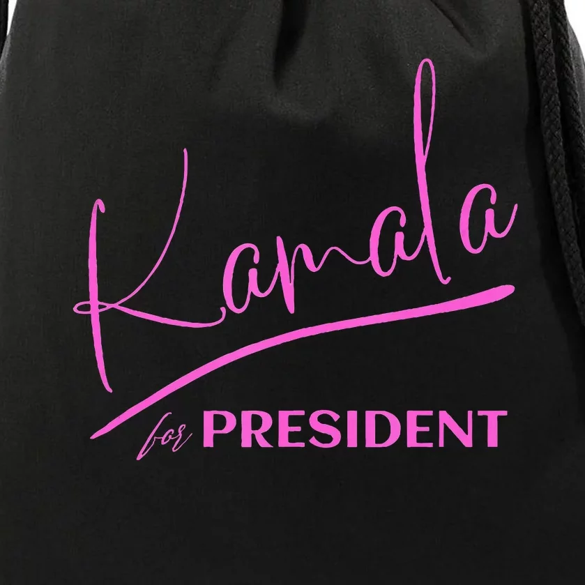 Kamala Harris 2024 Kamala For President Signature Style Drawstring Bag