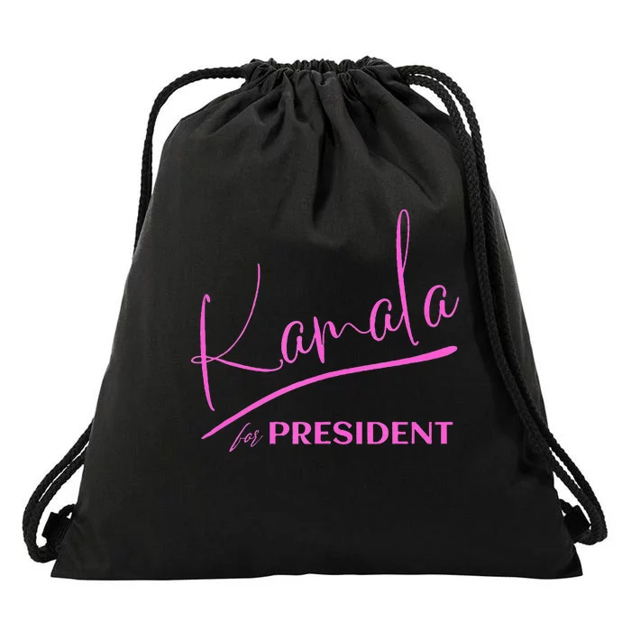 Kamala Harris 2024 Kamala For President Signature Style Drawstring Bag