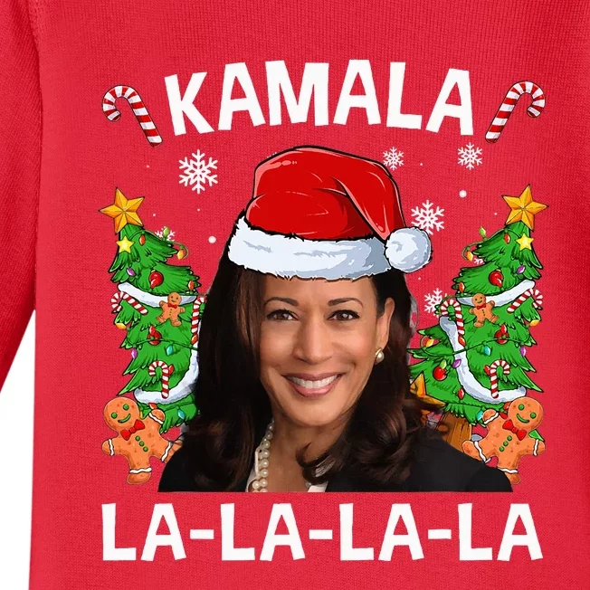 Kamala Harris 2024 Christmas Comma La Baby Long Sleeve Bodysuit