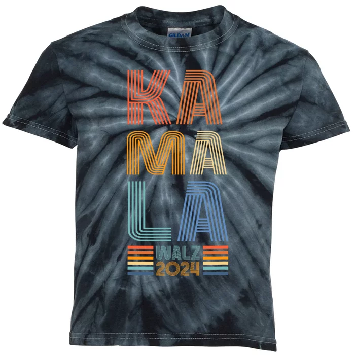 Kamala Harris 2024 For President Election Harris Walz Tim Waltz Kids Tie-Dye T-Shirt