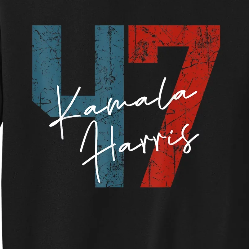 Kamala Harris 2024 47th President Save Democracy Us Flag Tall Sweatshirt