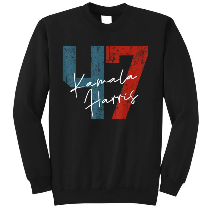 Kamala Harris 2024 47th President Save Democracy Us Flag Tall Sweatshirt