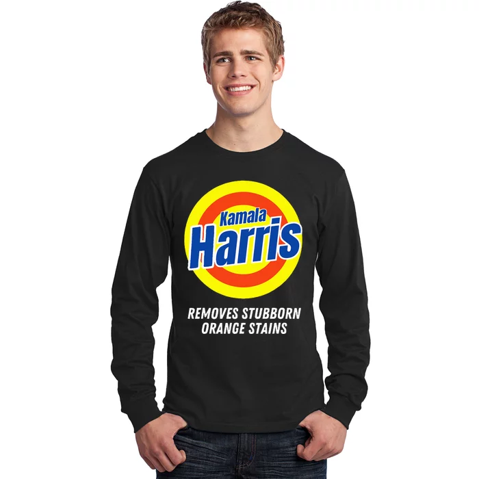 Kamala Harris 2024 Removes Stubborn Orange Stains Humorous Long Sleeve Shirt