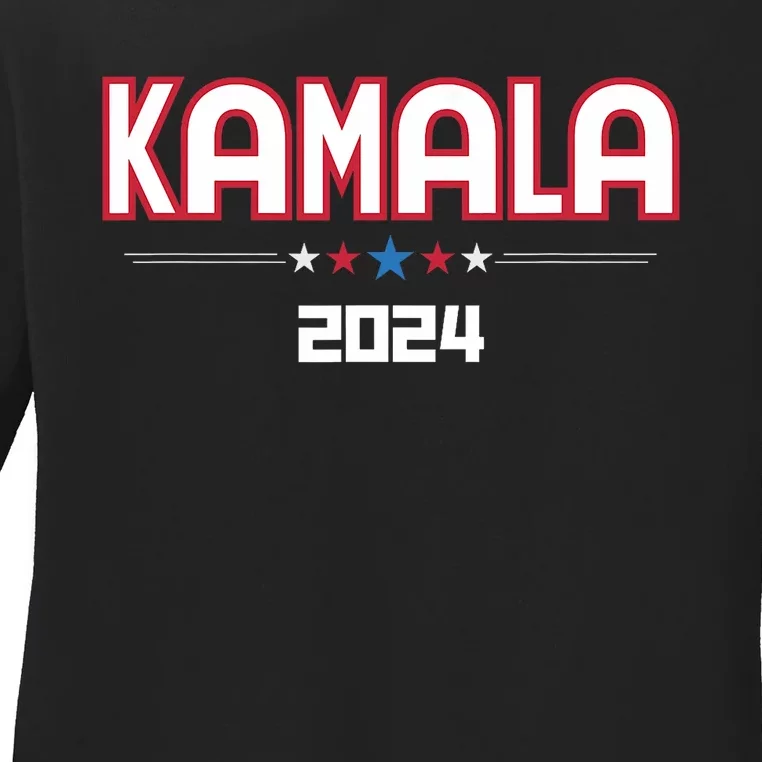 Kamala Harris 2024 For President Election Campaign Ladies Long Sleeve Shirt