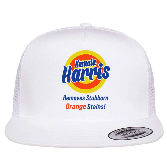 Kamala Harris 2024 Removes Stubborn Orange Stains Flat Bill Trucker Hat