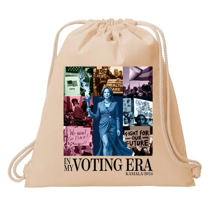 Kamala Harris 2024 In My Voting Era Madam President Drawstring Bag