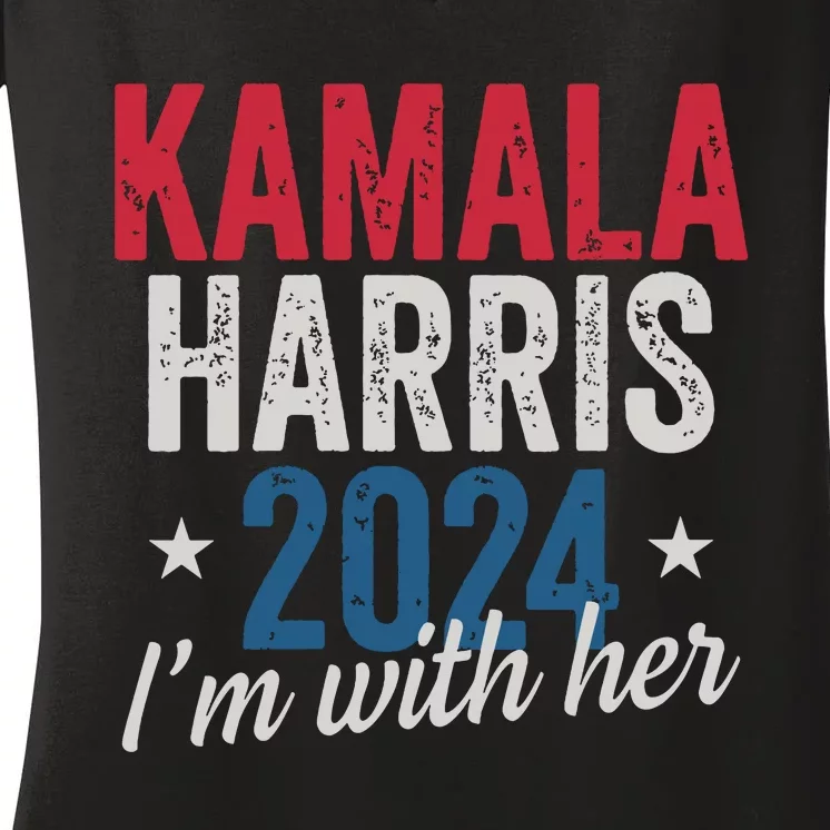 Kamala Harris 2024 Support Im With Her Kamala Harris 2024 Women's V-Neck T-Shirt