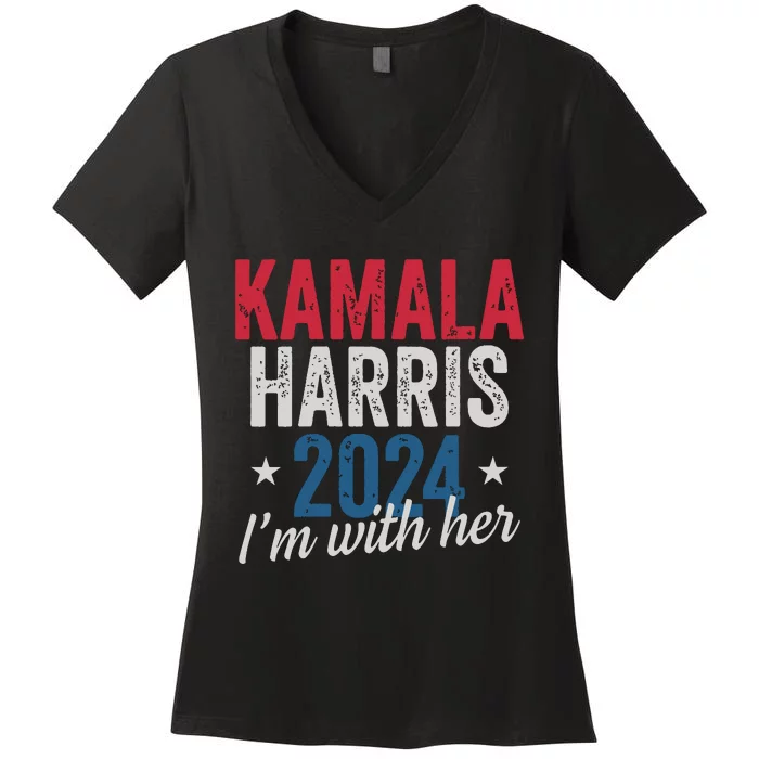 Kamala Harris 2024 Support Im With Her Kamala Harris 2024 Women's V-Neck T-Shirt