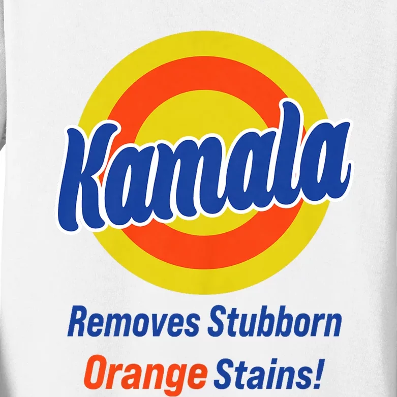 Kamala Harris 2024 Removes Stubborn Orange Stains Kids Long Sleeve Shirt