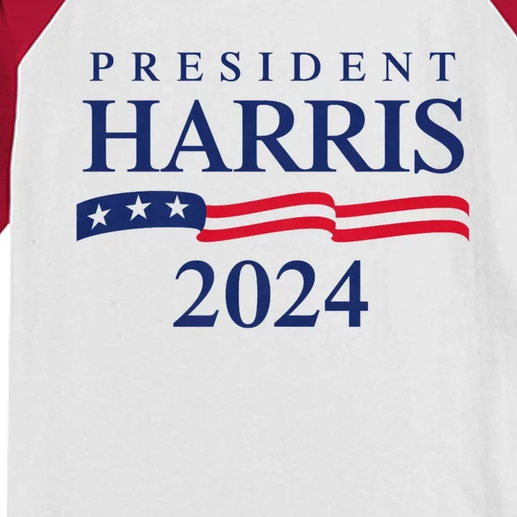 Kamala Harris 2024 President Harris 2024 Kids Colorblock Raglan Jersey