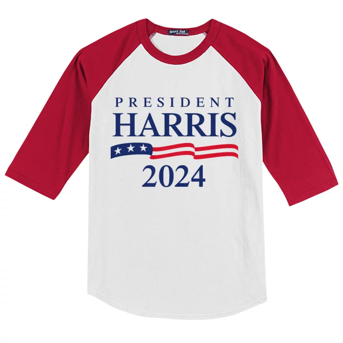 Kamala Harris 2024 President Harris 2024 Kids Colorblock Raglan Jersey