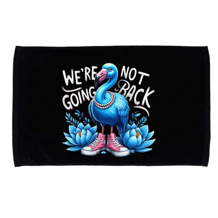 Kamala Harris 2024 Vintage Flamingo Were Not Going Back Microfiber Hand Towel