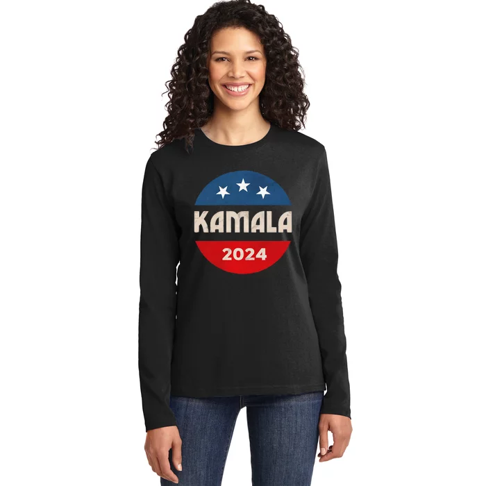 Kamala Harris 2024 For President Campaign Biden Is Out Ladies Long Sleeve Shirt