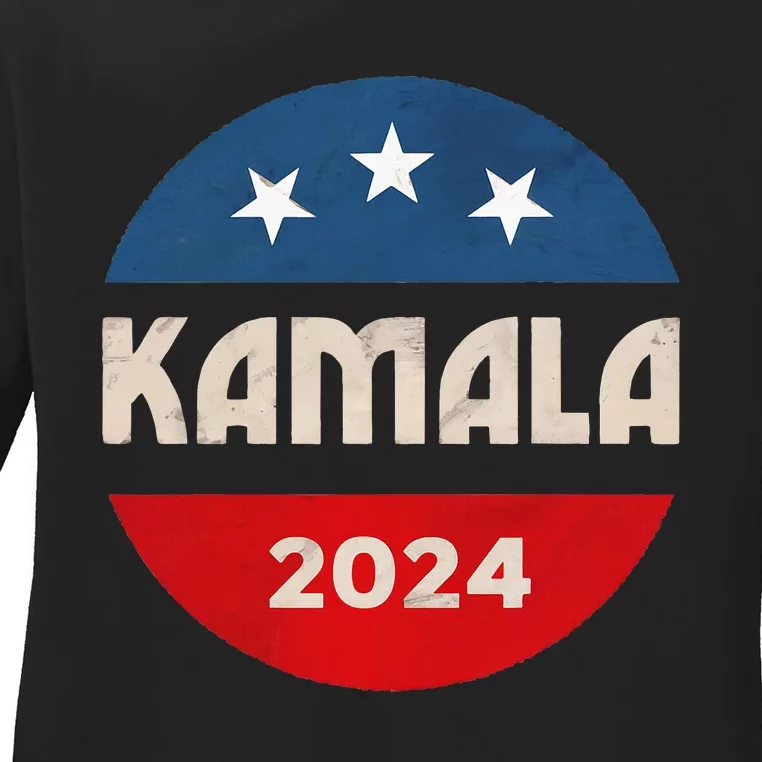 Kamala Harris 2024 For President Campaign Biden Is Out Ladies Long Sleeve Shirt