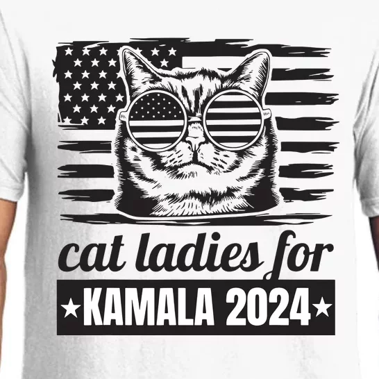 Kamala Harris 2024 Cat Lady Voting Cats Feminine Funny Women Pajama Set