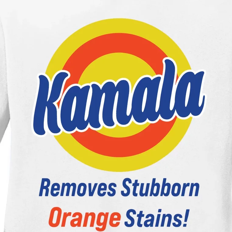 Kamala Harris 2024 Removes Stubborn Orange Stains Ladies Long Sleeve Shirt