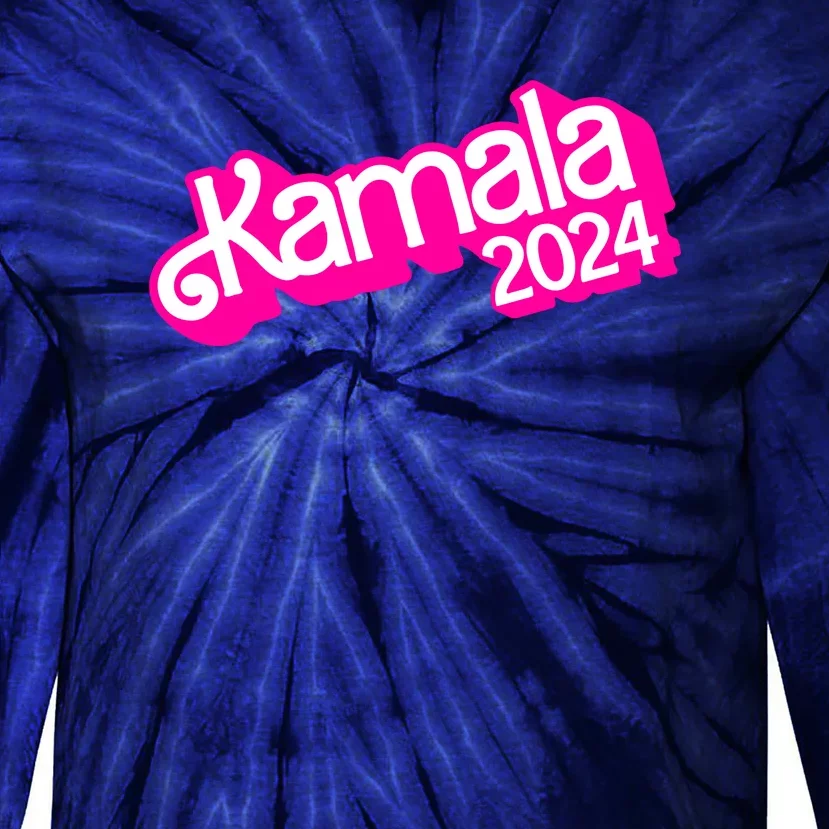 Kamala Harris 2024 Neon Fuchsia Doll Logo Tie-Dye Long Sleeve Shirt